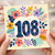 108th Birthday Card, Colourful Floral Design