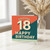 18th Birthday Card - Eighteen Happy Birthday - Bold Retro Typography - Milestone 18 Number Graphic - Greeting Card for 18 Year Old