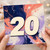 20th Birthday Card, Bold Number 20 Abstract Paint Splash Design