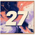 27th Birthday Card, Abstract Paint Splash Number 27 Card