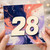 28th Birthday Card, Abstract Paint Splash 28 Birthday Card