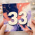 33rd Birthday Card, Abstract Marbled Number 33 Card