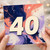 40th Birthday Card, Abstract Number 40 Celebration Card