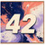 42nd Birthday Card, Abstract Colour Splash Number 42 Card