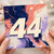 44th Birthday Card, Abstract Paint Splash Design