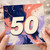 50th Birthday Card, Bold Abstract Number 50 Card