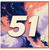 51st Birthday Card, Bold Abstract Number 51 Card