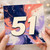51st Birthday Card, Bold Abstract Number 51 Card