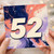 52nd Birthday Card, Bold Abstract Number 52 Card