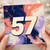 57th Birthday Card, Abstract Paint Swirl Number 57 Card