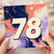 78th Birthday Card, Abstract Marbled 78 Card