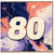80th Birthday Card, Abstract Number 80 Card