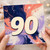 90th Birthday Card, Bold Abstract Number 90 Card