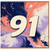 91st Birthday Card, Abstract Paint Splash Number 91 Card