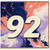 92nd Birthday Card, Abstract Paint Splash Number 92 Card