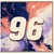 96th Birthday Card, Abstract Paint Splash Number 96 Card