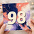 98th Birthday Card, Bold Abstract Paint Splatter Design