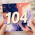 104th Birthday Card, Abstract Paint Splash Number 104 Card