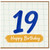 19th Birthday Card, Blue Number 19 Happy Birthday Card