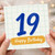 19th Birthday Card, Blue Number 19 Happy Birthday Card