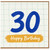 30th Birthday Card, Blue Hand - Painted 30 Happy Birthday Card