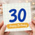 30th Birthday Card, Blue Hand - Painted 30 Happy Birthday Card