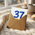 37th Birthday Card, Blue Number 37 Happy Birthday Card