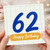 62nd Birthday Card, Happy Birthday Card
