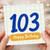 103rd Birthday Card, Blue Hand - Painted Number Happy Birthday Card