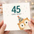45th Birthday Card, Funny Owl Old Birthday Card