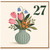 27th Birthday Card, Floral Vase Design
