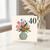 40th Birthday Card, Floral Bouquet In Vase