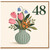 48th Birthday Card, Floral Bouquet in Vase Design