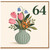 64th Birthday Card, Floral Vase Design