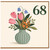 68th Birthday Card, Floral Vase Design