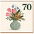 70th Birthday Card, Floral Vase Design