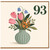 93rd Birthday Card, Floral Vase Design