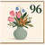 96th Birthday Card, Floral Vase Design