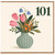 101st Birthday Card, Floral Vase Design
