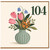 104th Birthday Card, Floral Vase Design