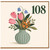 108th Birthday Card, Floral Vase Design