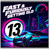 13th Birthday Card, Fast & Furiously Getting Old Neon Racing Card