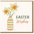 Easter Wishes Card - Daffodils in Striped Vase Spring Flowers Greeting Card - Blank Inside - Easter Greetings for Family and Friends