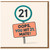 Funny 21st Birthday Card - Oops, You Hit 21, Mate! Road Sign Design - Humour Card for Friend - A5 Greeting with Envelope