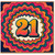 21st Birthday Card, Retro Colourful Number 21 Card