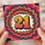 21st Birthday Card, Retro Colourful Number 21 Card