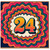 24th Birthday Card, Retro Wavy Number 24 Card