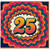 25th Birthday Card, Colourful Retro Wavy Design