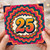 25th Birthday Card, Colourful Retro Wavy Design