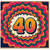 40th Birthday Card, Retro Colourful Number 40 Design